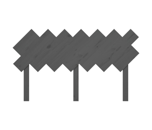 vidaXL gultas galvgalis, pelēks, 151,5x3x81 cm, priedes masīvkoks