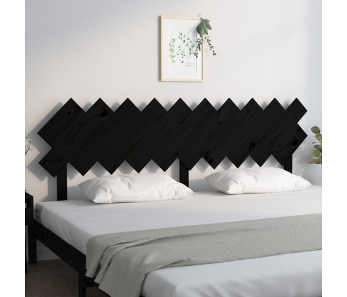 vidaXL gultas galvgalis, melns, 196x3x80,5 cm, priedes masīvkoks