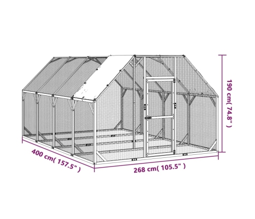 Vistu Būris, 268X400X190 Cm, Impregnēts Priedes Masīvkoks Vidaxl