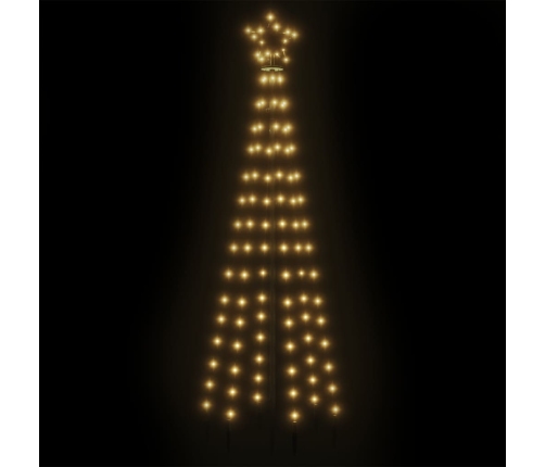 vidaXL Ziemassvētku egle, 108 silti baltas LED lampiņas, 70x180 cm