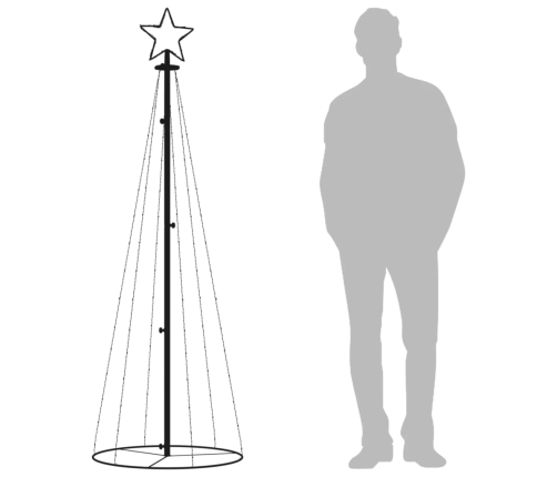 vidaXL Ziemassvētku egle, 108 silti baltas LED lampiņas, 70x180 cm