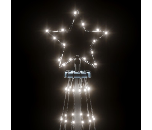 Ziemassvētku Egle, 732 Vēsi Baltas Led Lampiņas, 160X500 Cm Vidaxl