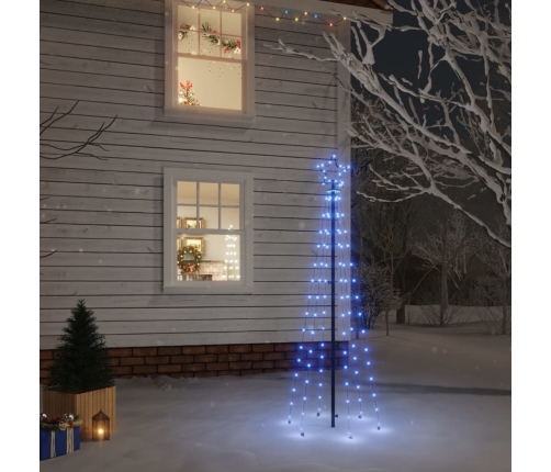vidaXL Ziemassvētku egle ar pīķi, 108 zilas LED, 180 cm