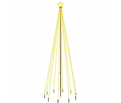 vidaXL Ziemassvētku egle ar pīķi, 310 silti baltas LED, 300 cm