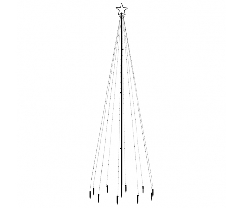 vidaXL Ziemassvētku egle ar pīķi, 310 silti baltas LED, 300 cm