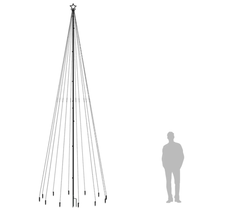 vidaXL Ziemassvētku egle ar pīķi, 732 krāsainas LED lampiņas, 500 cm