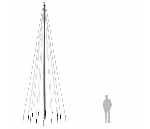 vidaXL Ziemassvētku egle ar pīķi, 1134 krāsainas LED lampiņas, 800 cm