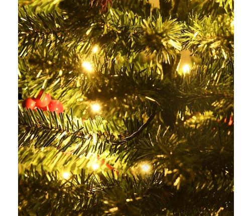 vidaXL mākslīgās Ziemassvētku egles, 2 gab., ar vainagu, vītni un LED