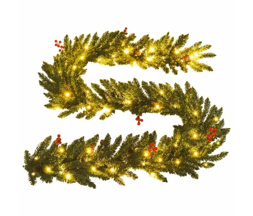 vidaXL mākslīgās Ziemassvētku egles, 2 gab., ar vainagu, vītni un LED