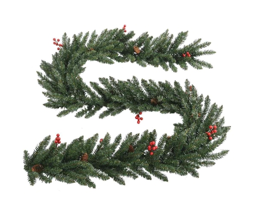 vidaXL mākslīgās Ziemassvētku egles, 2 gab., ar vainagu, vītni un LED