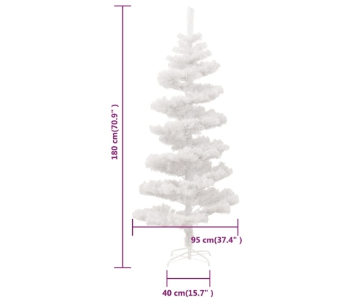 vidaXL mākslīgā Ziemassvētku egle podā, spirālveida, balta, 180 cm