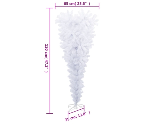 vidaXL mākslīgā Ziemassvētku egle ar statīvu, apgriezta, balta, 120 cm