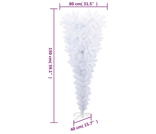 vidaXL mākslīgā Ziemassvētku egle ar statīvu, apgriezta, balta, 150 cm