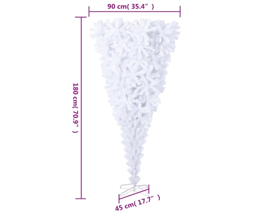 vidaXL mākslīgā Ziemassvētku egle ar statīvu, apgriezta, balta, 180 cm