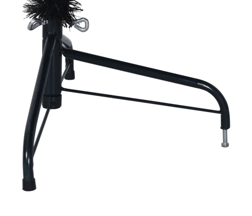 vidaXL mākslīgā Ziemassvētku egle ar statīvu, pusapaļa, 210 cm, melna