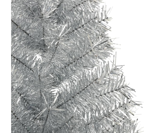 vidaXL mākslīgā Ziemassvētku egle ar statīvu, 180 cm, sudrabaina, PET