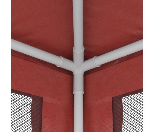 vidaXL svinību telts, ar 4 sieta sienām, 2x2 m, sarkana, HDPE