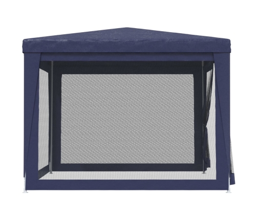 vidaXL svinību telts, ar 4 sieta sienām, 3x3 m, zila, HDPE