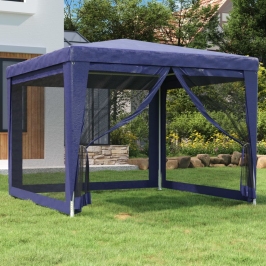 Svinību Telts, Ar 4 Sieta Sienām, 3X3 M, Zila, Hdpe Vidaxl Svinību Telts, Ar 4 Sieta Sienām, 3X3 M, Zila, Hdpe Vidaxl