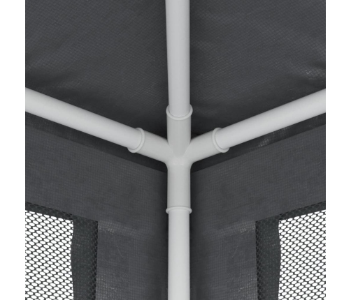 vidaXL svinību telts, ar 4 sieta sienām, 3x3 m, pelēka, HDPE