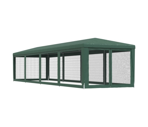 vidaXL svinību telts ar 10 sieta sienām, 3x12 m, zaļa, HDPE