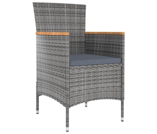 vidaXL 13-daļīgs dārza mēbeļu komplekts ar matračiem, pelēks