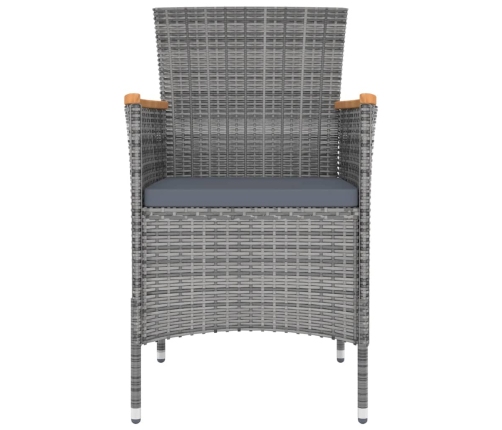 vidaXL 13-daļīgs dārza mēbeļu komplekts ar matračiem, pelēks