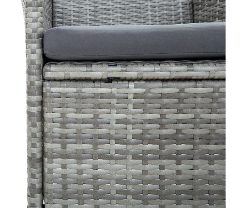 vidaXL 13-daļīgs dārza mēbeļu komplekts ar matračiem, pelēks