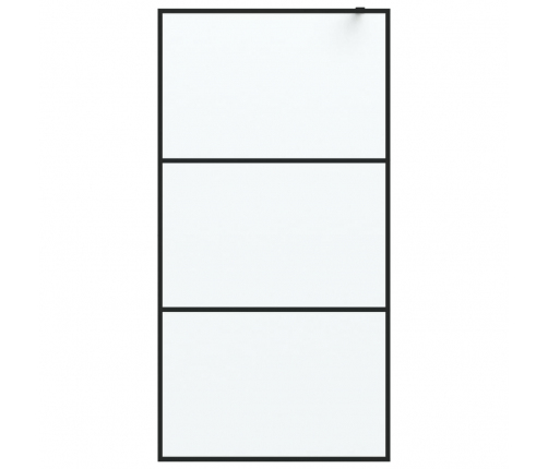 vidaXL dušas siena, 100x195 cm, matēts ESG stikls, melna