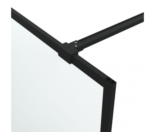 vidaXL dušas siena, 100x195 cm, matēts ESG stikls, melna