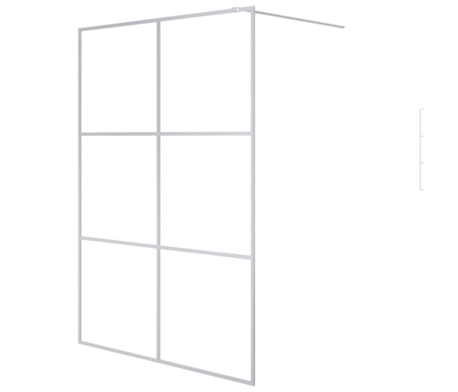 vidaXL dušas siena, 140x195 cm, caurspīdīgs ESG stikls, sudrabaina