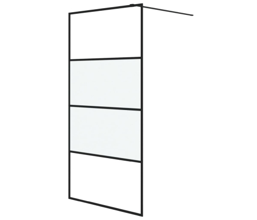 vidaXL dušas siena, 100x195 cm, daļēji matēts ESG stikls, melna