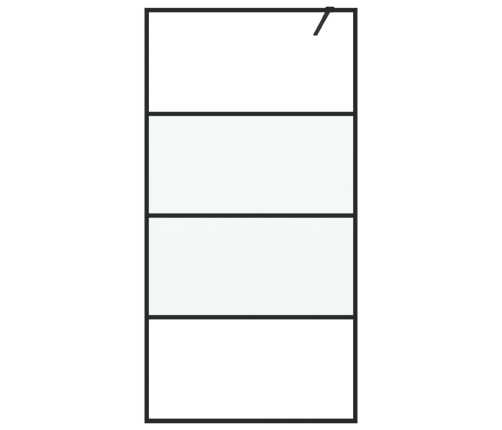 vidaXL dušas siena, 100x195 cm, daļēji matēts ESG stikls, melna