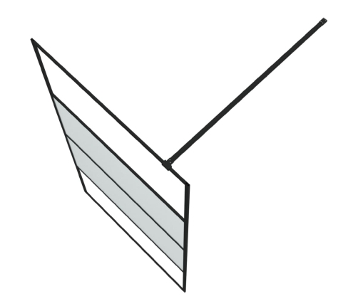 vidaXL dušas siena, 100x195 cm, daļēji matēts ESG stikls, melna