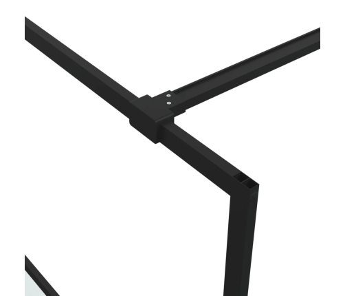 vidaXL dušas siena, 100x195 cm, daļēji matēts ESG stikls, melna