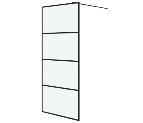 vidaXL dušas siena, 90x195 cm, matēts ESG stikls, melna