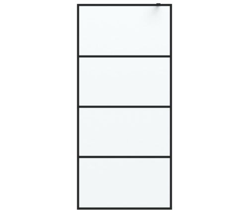 vidaXL dušas siena, 90x195 cm, matēts ESG stikls, melna