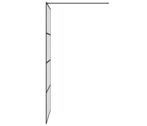 vidaXL dušas siena, 90x195 cm, matēts ESG stikls, melna