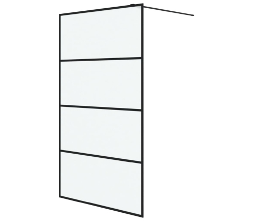 vidaXL dušas siena, 115x195 cm, matēts ESG stikls, melna