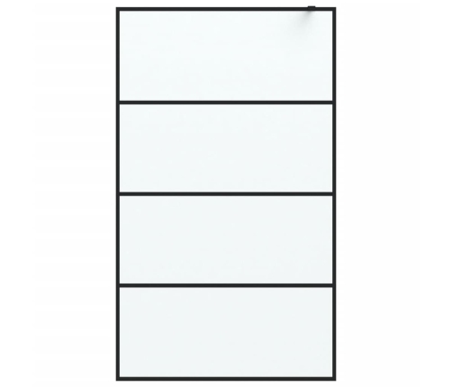 vidaXL dušas siena, 115x195 cm, matēts ESG stikls, melna