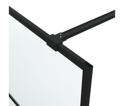 vidaXL dušas siena, 115x195 cm, matēts ESG stikls, melna