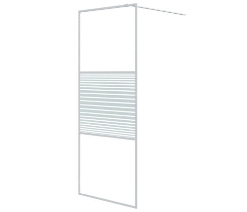 vidaXL dušas siena, caurspīdīgs ESG stikls, 80x195 cm, balta