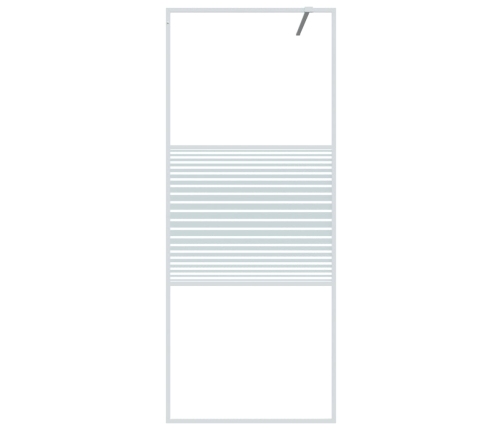 vidaXL dušas siena, caurspīdīgs ESG stikls, 80x195 cm, balta