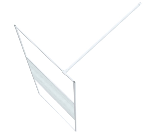 vidaXL dušas siena, caurspīdīgs ESG stikls, 80x195 cm, balta