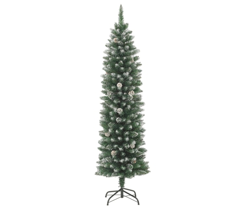 vidaXL mākslīgā Ziemassvētku egle ar statīvu, šaura, 150 cm, PVC