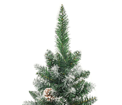 vidaXL mākslīgā Ziemassvētku egle ar statīvu, šaura, 150 cm, PVC
