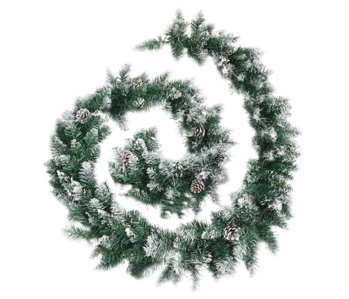 vidaXL Ziemassvētku vītne ar LED lampiņām, 2,7 m, zaļa, PVC