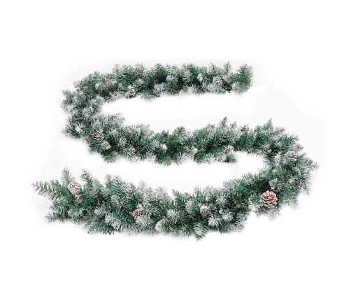 vidaXL Ziemassvētku vītne ar LED lampiņām, 2,7 m, zaļa, PVC