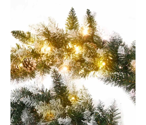 vidaXL Ziemassvētku vītne ar LED lampiņām, 2,7 m, zaļa, PVC