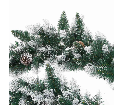 vidaXL Ziemassvētku vītne ar LED lampiņām, 2,7 m, zaļa, PVC